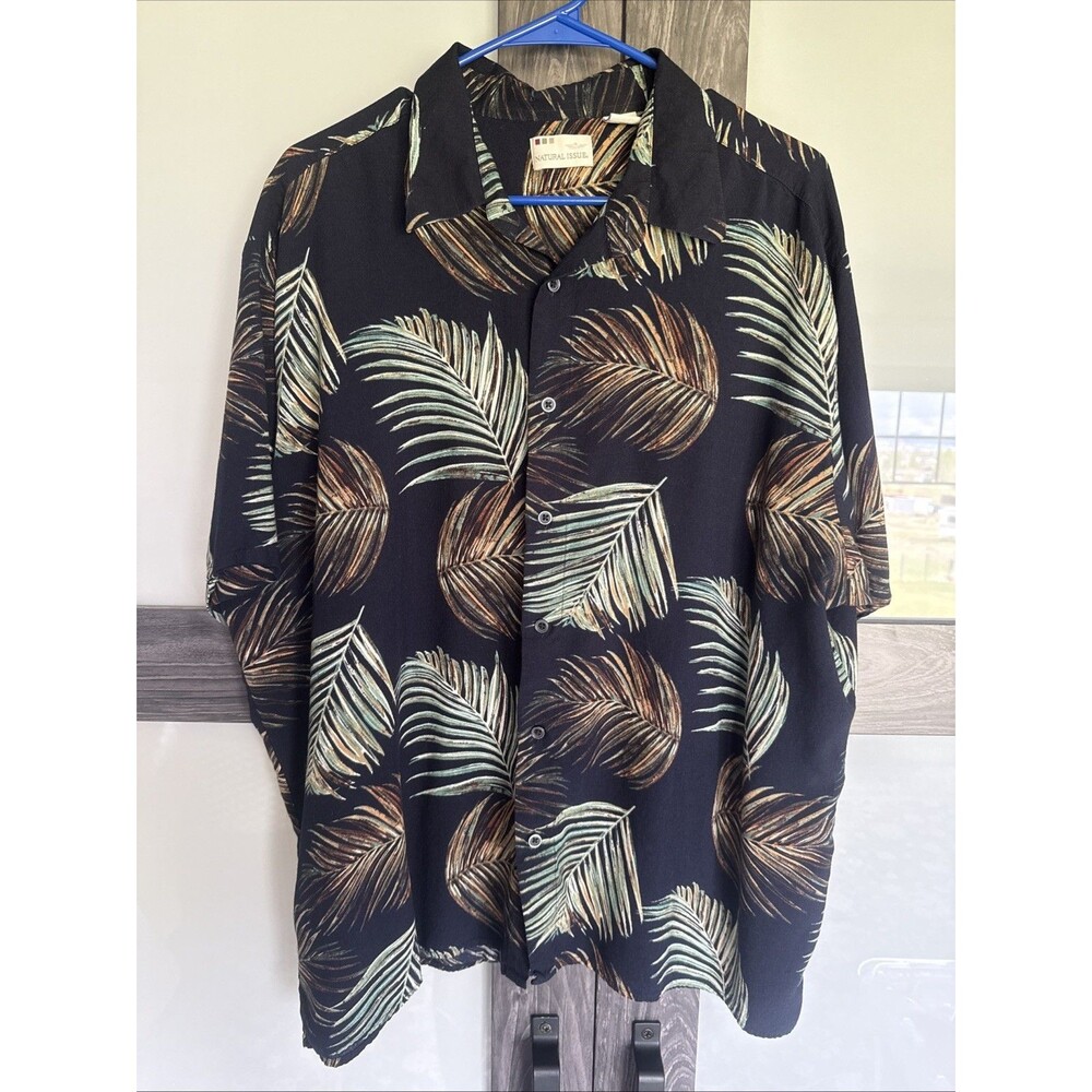Natural Issue Men's Short Sleeve Button-Down Hawaiian Tropical Shirt Size XXL